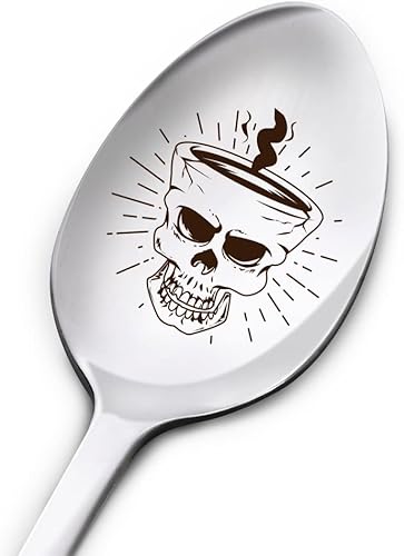 Miniatura 5 de Divertida cuchara de café Chaos para mujeres, hombres, mamá, papá, abuela, abuelo, amigo, cuchara de café grabada de acero inoxidable