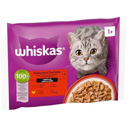 Miniatura 2 de Whiskas Comida Húmeda en salsa para Gatos Selección Clásicos 13 x 4 bolsitas x 85g