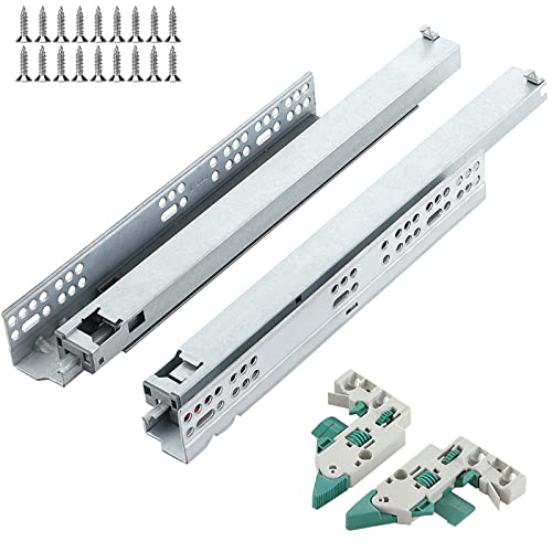 VESLA HOME Soft Close 10 inch Undermount Drawer Slides,Full Extension Bottom/Under Mount Slow Close Drawer Runners-1 Pair,100LB