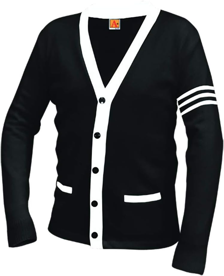 Averill's Sharper Uniforms Your Neighborhood Uniform Store Unisex 5-Button V-Neck with Contrasting Trim Varsity Cardigan