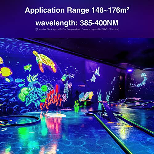 Image of Onforu 150W LED Black Light, Blacklight for Glow Party with Plug, 2 Pack | IP66 Waterproof Black Flood Light for Dance Party, Glow in The Dark, Halloween, Body Paint, Fluorescent Poster, Neon Glow