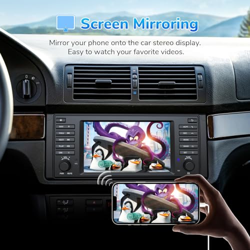 Eonon 7 Zoll für BMW 5 E39 (1995-2002) Android 13 2+32GB GPS CarPlay Android Auto WiFi USB EQ Bluetooth Bildschirmspiegelung SWC Autoradio-Unterstützung Rückfahrkamera Autoradio E39A13