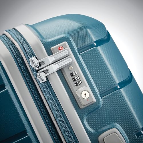 Image of Samsonite Freeform Hardside Expandable with Double Spinner Wheels, Dark Teal, Checked-Large Spinner, Freeform Hardside Expandable Luggage With Spinners