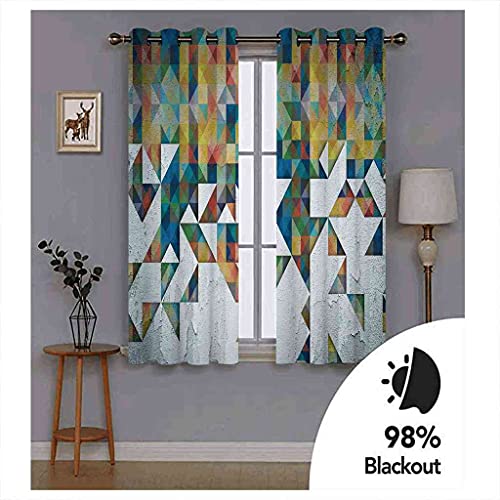 Rideau occultant à oeillets motif géométrique rétro 200x160 cm - 6