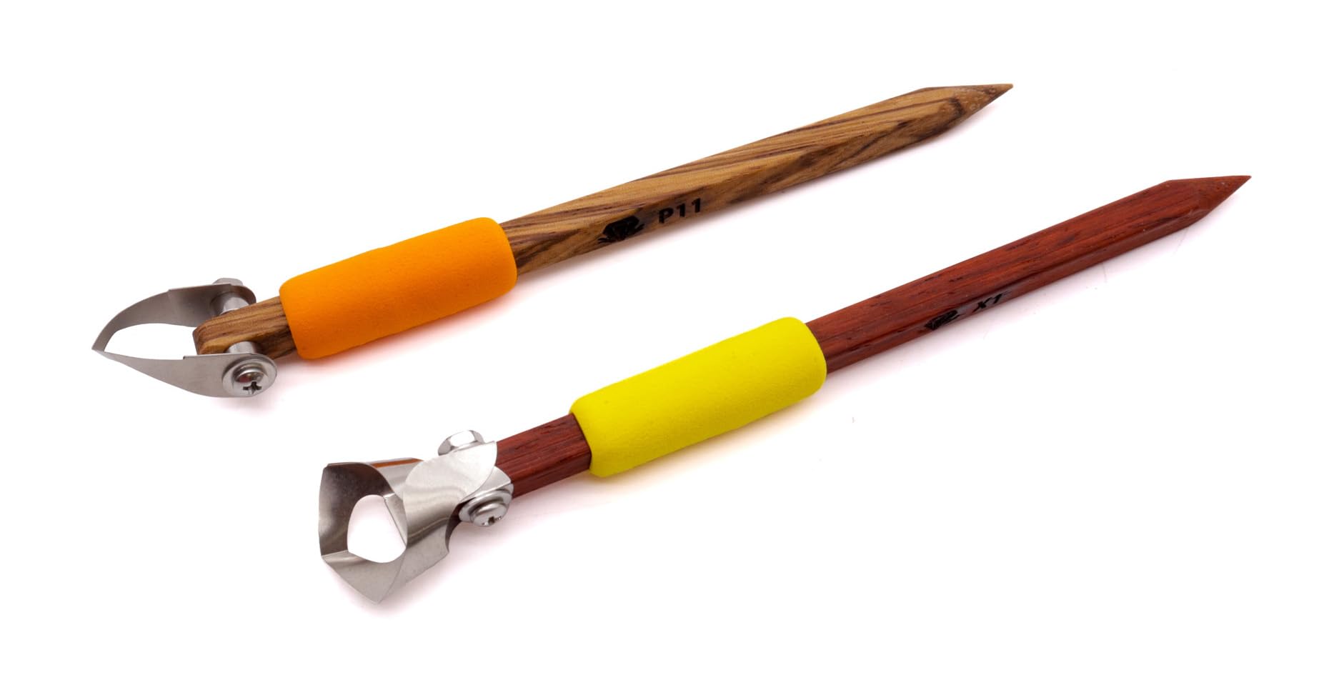 The Original DiamondCore Tools Lot de 2 outils de sculpture de poterie P11 et X1, sculpture d'argile, cannelure à large rainure, coupe en céramique, sgraffito (lot de 3)