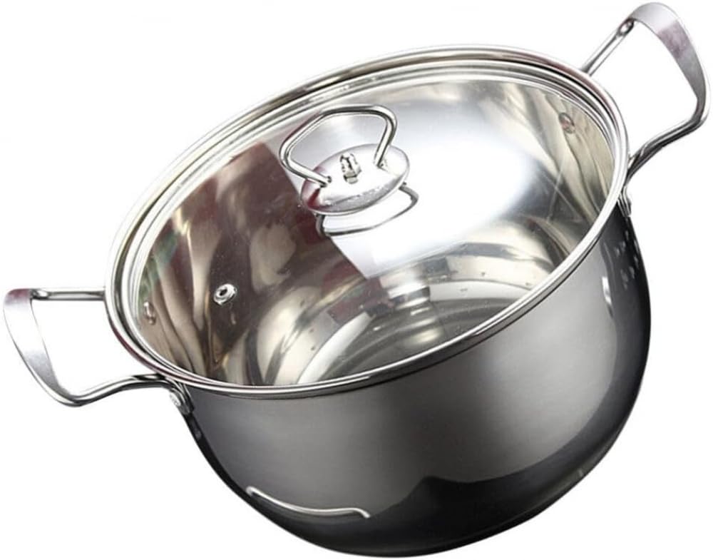 Pfannentopf kleiner Eintopf Suppentopf aus Edelstahl kleine Nudeln Auflauf Milchauflauf mit Glasdeckel Induktionskocher Auflauf zum Kochen Backblech