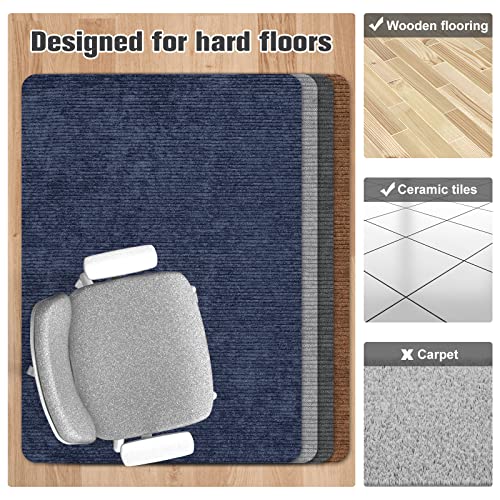 Image of Placoot Desk Chair Mat for Hardwood Floor Corduroy Surface 1 /6 inch Thick 55 inchx35 inch Office Chair Mat for Rolling Chairs-100% Large Anti-Slip Backing Under Desk Low-Pile Office Rug Floor Mat for Office /Home
