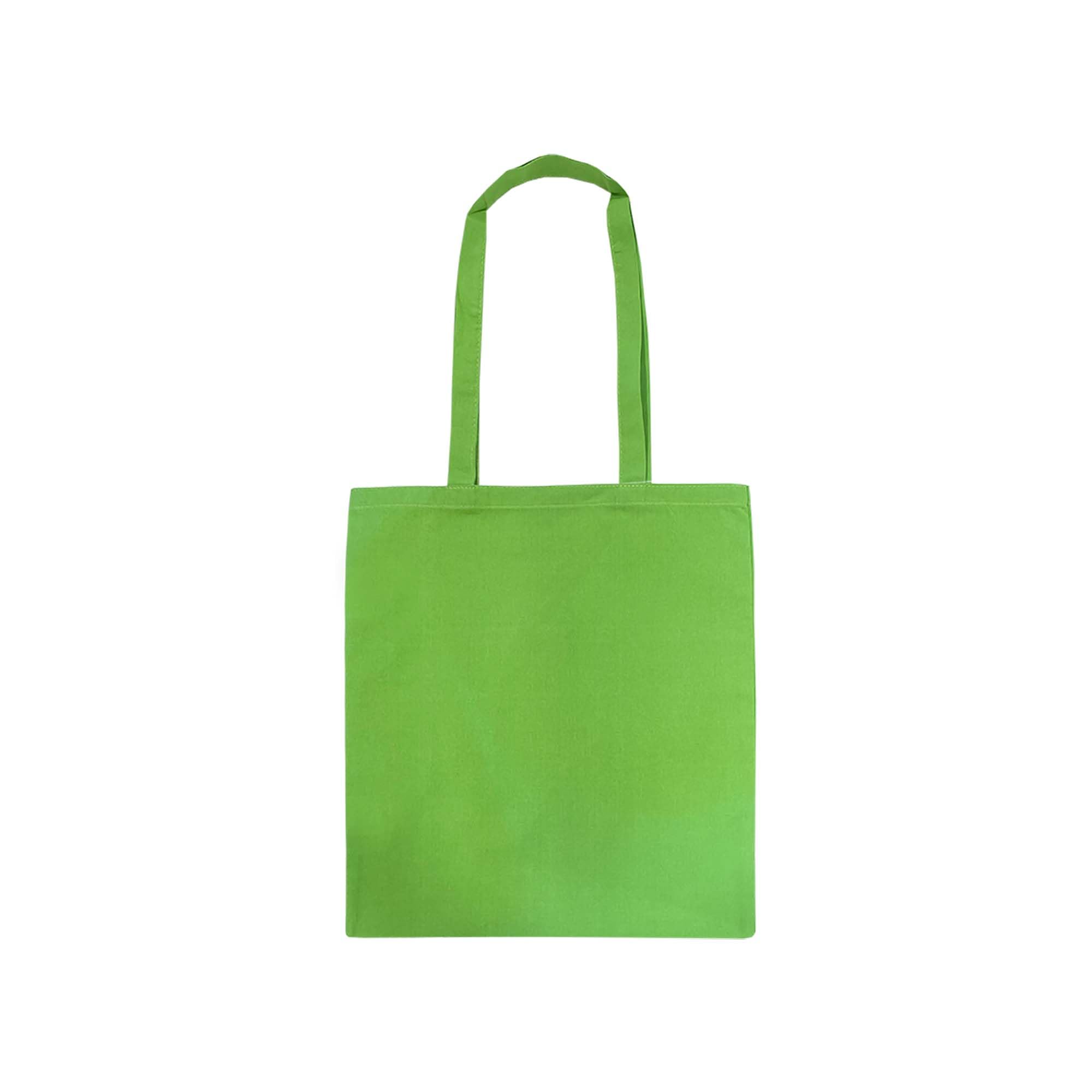 Ecoduka® Coloured Reusable Cotton Tote Bag, Sustainable, UK Stocked Cotton Shopping Bag | 1, 5,10, 50 Pack (Light Green, 1 Pack)