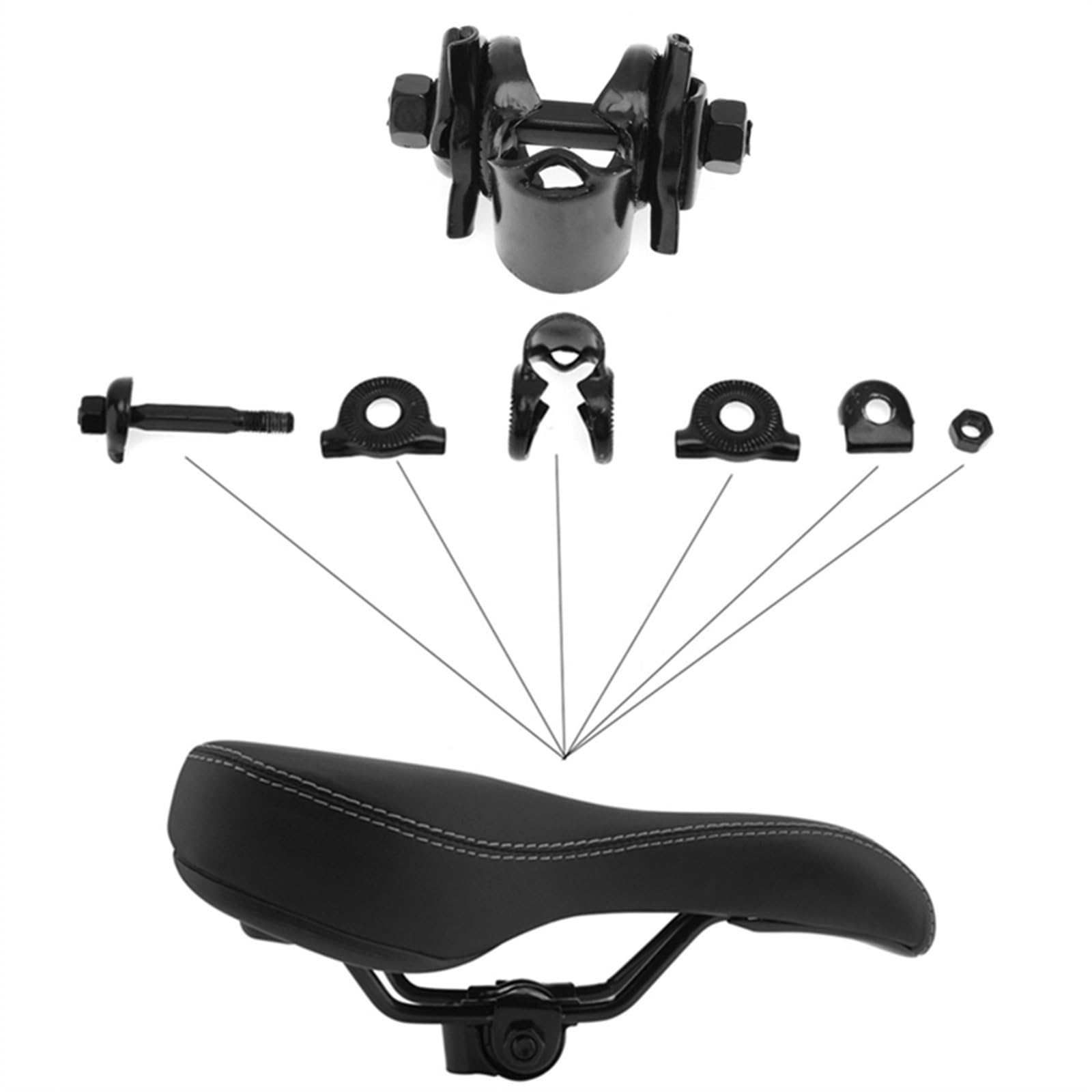 Fahrrad-Sattelklemme, Schnellspann-Sattelstütze, Fahrradsattel-Sattelstütze, 22,2 mm, Metall-Klemmring mit schwarzer Farbe, Schnellspanner, Fahrradzubehör Sport & Freizeit
