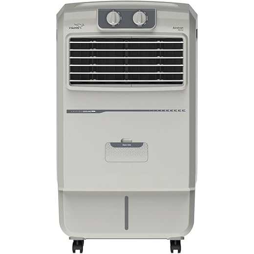 V-Guard Airotron 26ltrPersonal Air Cooler || 2 years Motor warranty || Tetra airflow cooling with Honeycomb pads ||Air Throw 9.14 meters (P26H-G GREY)