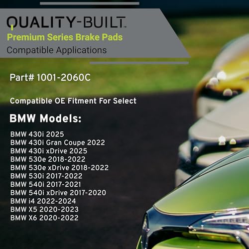 QUALITY-BUILT Front Ceramic Brake Pads, Premium 1001-2060C, Compatible with 2017-2025 BMW (430i,430i Gran Coupe,430i xDrive,530e,530e xDrive,530i,540i,540i xDrive,i4,X5,X6) by Quality-Built - Image 3