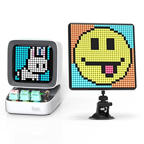 Image of Divoom Ditoo-Bluetooth-Speaker (White) with Pixoo-Max Digital-Frame