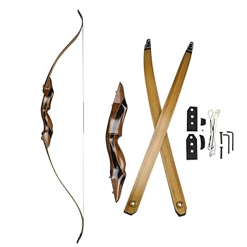 Amazon.co.jp: 58インチ 25～55lbs 右利き リカーブボウ 木製