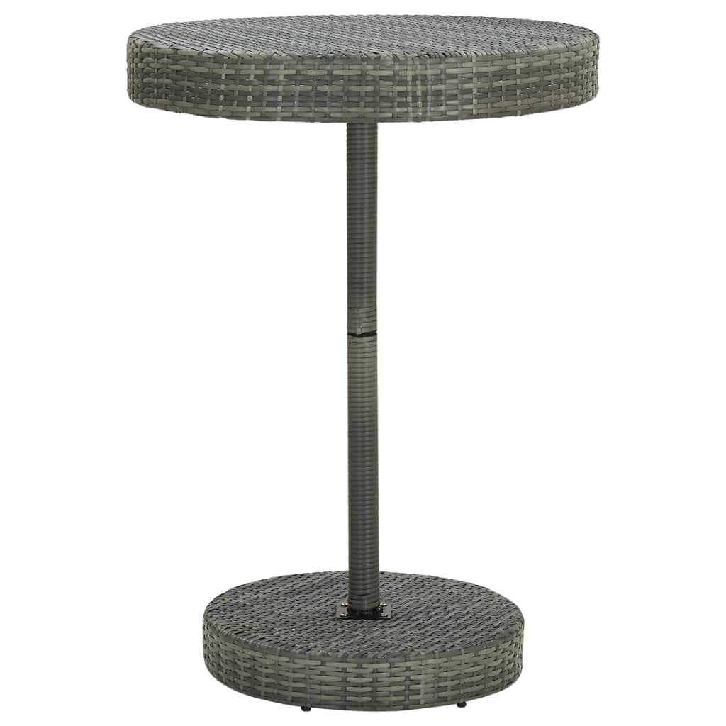 SXZenSpace Grey Round PE Rattan Garden Coffee Table 75.5 cm x 106 Powder-Coated Steel Frame UV-Resistant Outdoor Patio Bistro for Balcony, Deck, Camping or Indoor Use