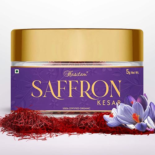 Image of Hasitam (5gm) Pure Original Kashmiri Saffron /Kesar /Kumkuma Puvvu | Certified highest Grade A++++ | Ideal for Cooking, Desserts, Milk, Sweets & Skincare