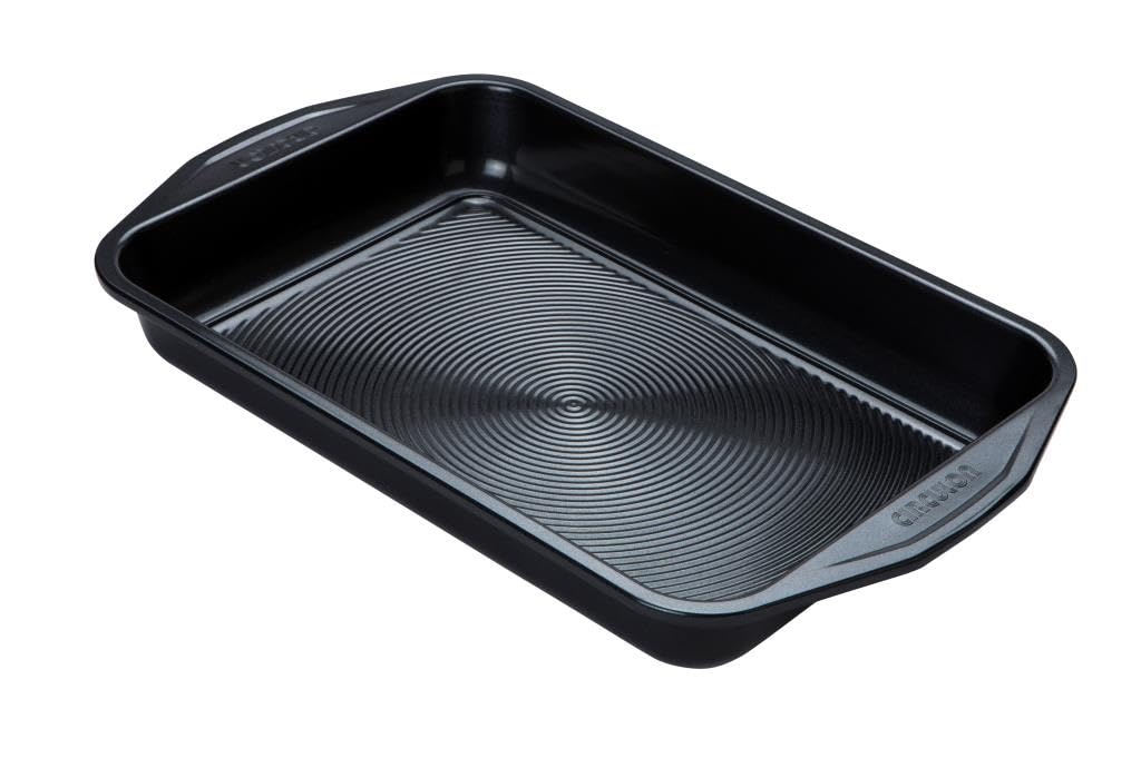 Circulon Ultimum - Juego de 5 bandejas para horno antiadherentes, aptas para congelador y lavavajillas, acero al carbono, color negro