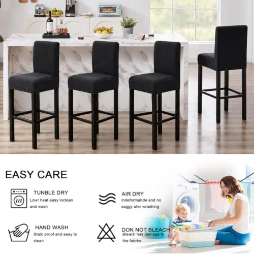 Image of FUANGUI Bar Stool Covers Set of 4, Stretch Bar Stool Seat Covers