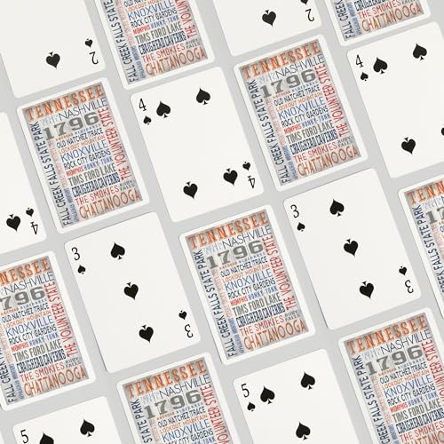 Lantern Press Tennessee, Tipografía Rústica, 52 Cartas Póker miniatura 4