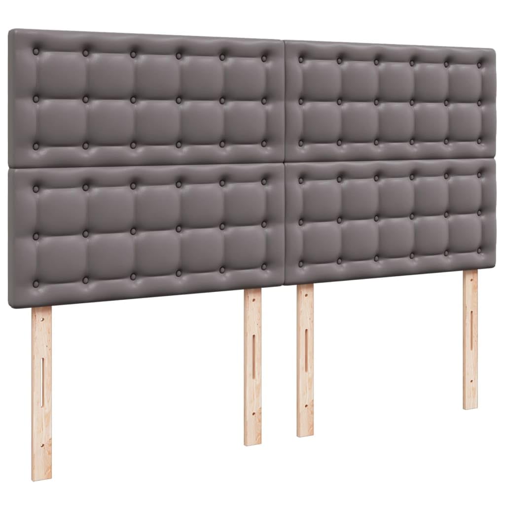 Cama Box Spring con colchón Estructura Cama Bed Frame Cama con colchon somier Mueble Cama Cuero sintético Gris 200x200 cm - 3290738