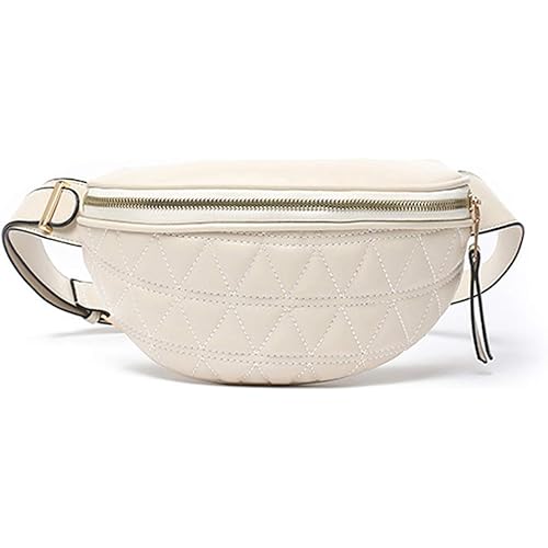 Fashion Waist Packs for Women Fanny Packs Quilted Belt Bag Festival Bum Bags Crossbody Waist Purse for Sports Workout Traveling Running Casual(Women Fanny Pack for Beige)