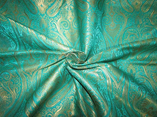 Tissu brocart jacquard vert et or pour créer des pièces uniques