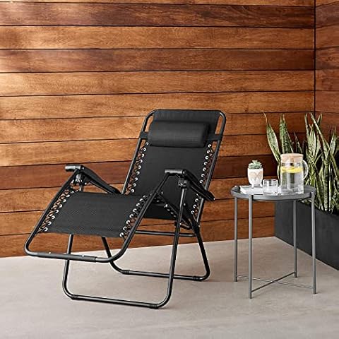 Silla Gravedad Cero, Negra de Amazon Basics Cover