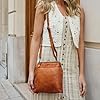 Gusti Leder Umhängetasche Karlotta Vintage Echtleder Handtasche Damen Leicht Kratzfest Verstellbarer Riemen Crossbody Bag Braun #1