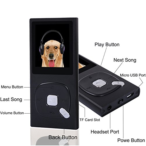 FecPecu MP3 Player, 8GB Metal Music Player HiFi Sound 60 Hours