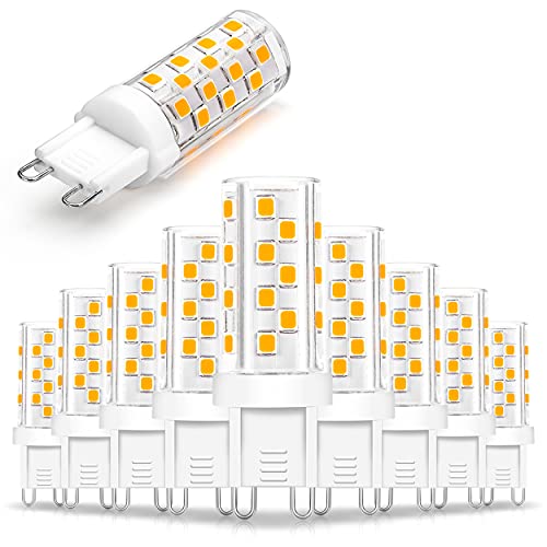 Ziomitus G9 Led Bulbs 40W 35W Dimmable Halogen Replacement,No Flicker G9 4W Led Bulbs Clear,2700k Soft Warm White, AC120V Bi-pin G9 T4 LED for Chandelier Wall Pendant Ceiling Lamps(10Pack)