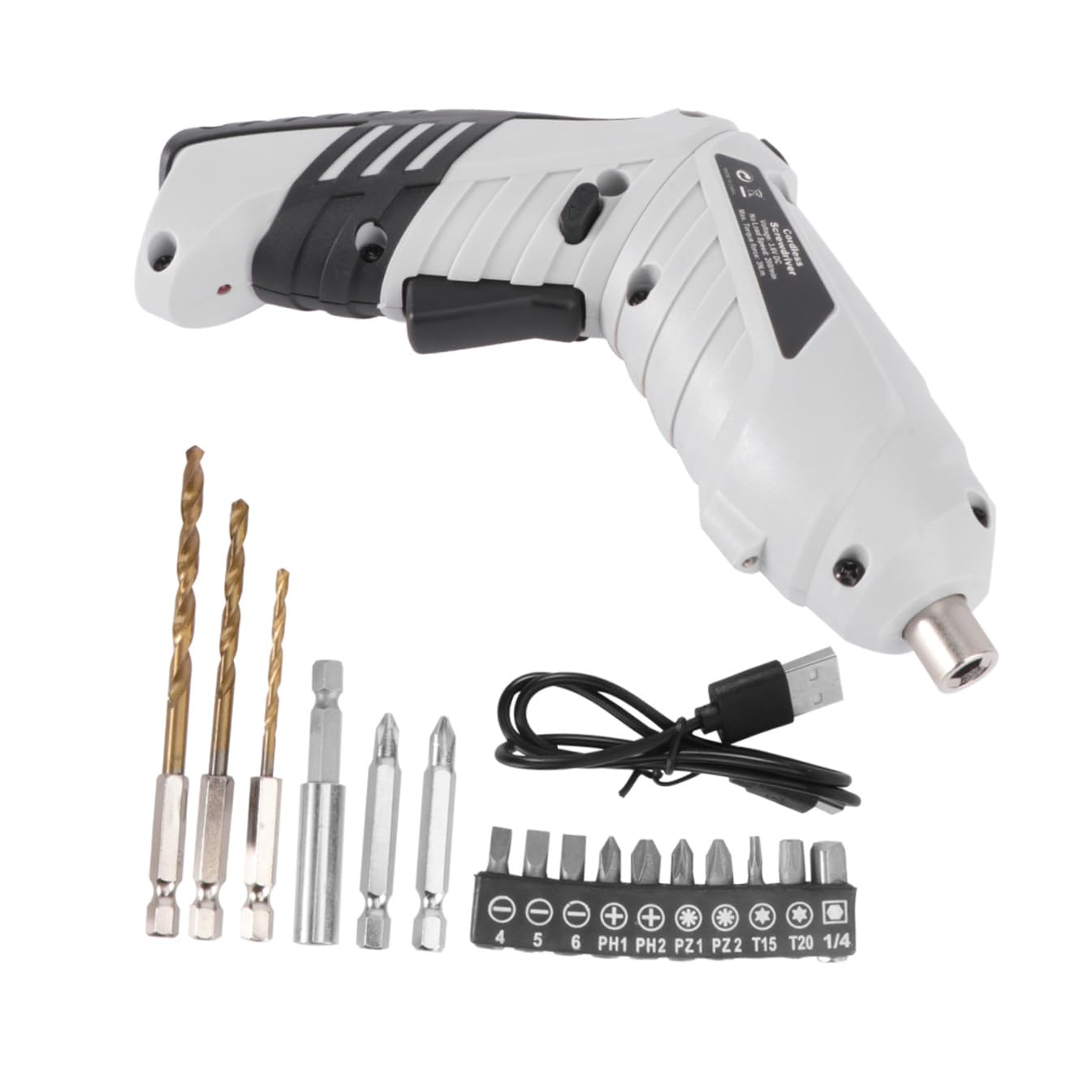 Perceuse-visseuse électrique sans fil avec 10 forets hélicoïdaux pour bricolage