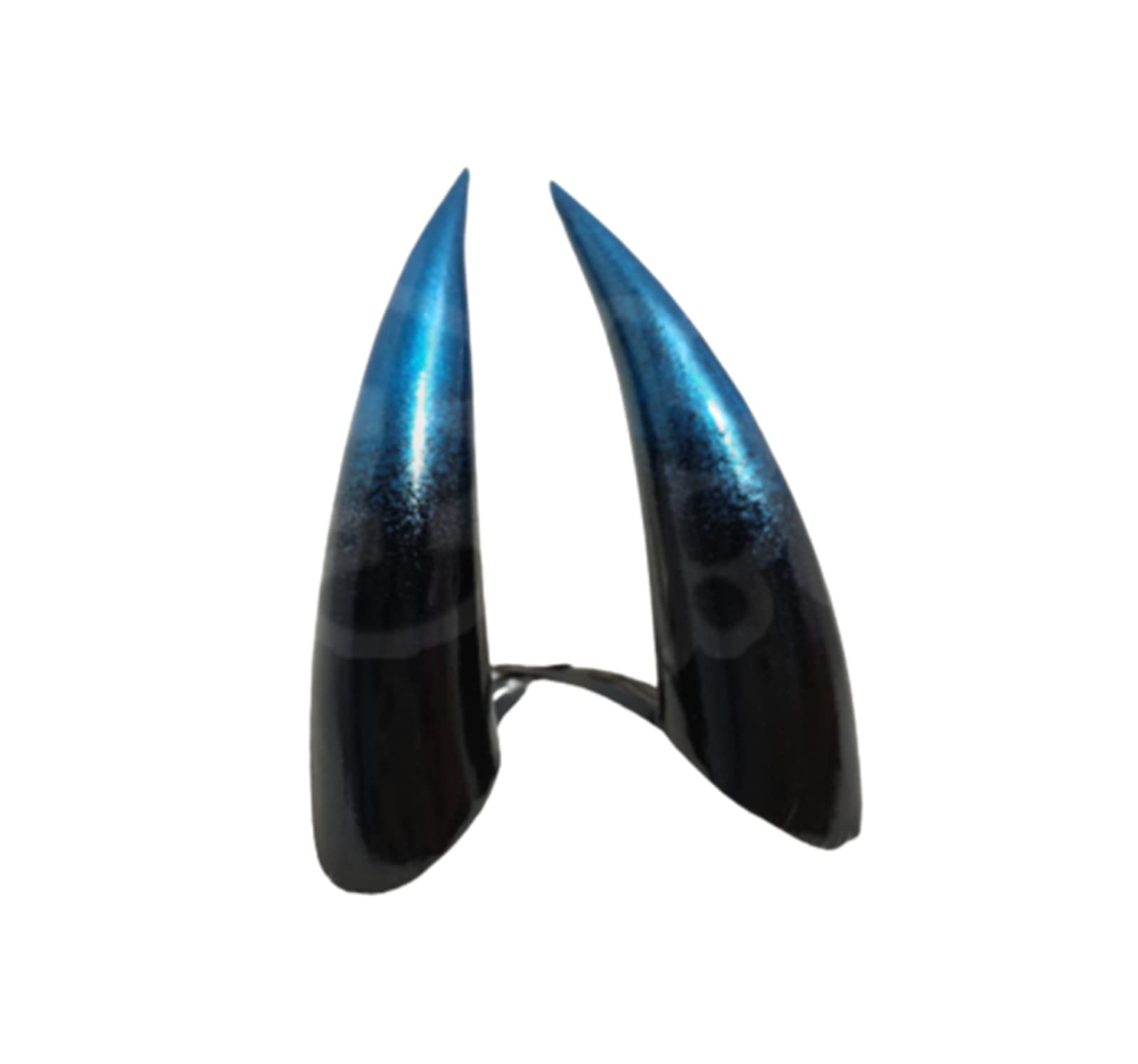 CoBteeGothic Devil Horns Hair Clips Ghost Forehead Horns Kids Adult Halloween Costume Hair accessory Cosplay Anime Long (H: 5.5" clip for on the hair),)