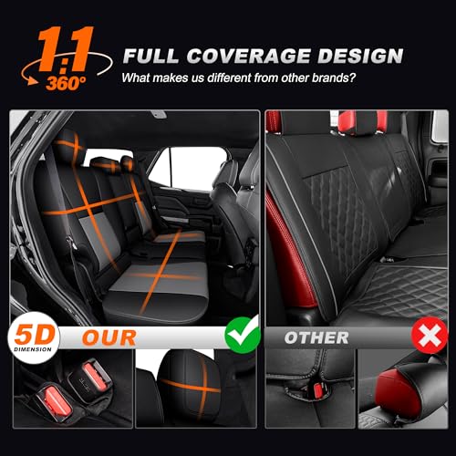 Image of AOMSAZTO Custom Fit Seat Covers for Toyota 4Runner 2025 2026 Full Set Faux Leather Car Seats Cover for 4Runner Accessories Black&Gray(5 Seats Model Only)