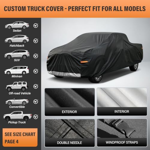 Image of Kayme Truck Cover Waterproof All Weather - See Size Chart - Size T2