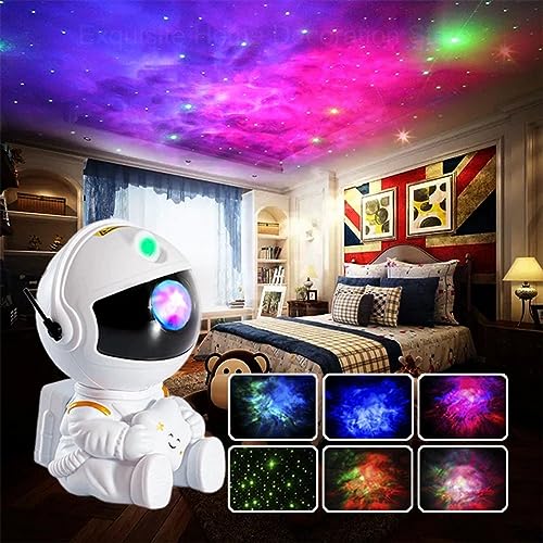 Image of Desidiya Star Projector Galaxy Projector Remote Control-360 Adjustable Timer Kids Sitted Astronaut Nebula Night Light,Gaming Room,Home & Party Corded Electric - Polycarbonate,Led,Multicolor