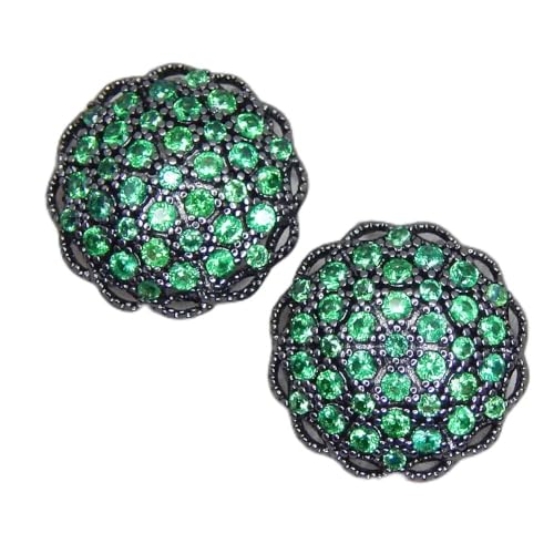 残り1点! 最上級 豪華 ブラックレース 37連CZエメラルドダイヤモンドピアス レディース 限定 ジルコニア イヤリング化可