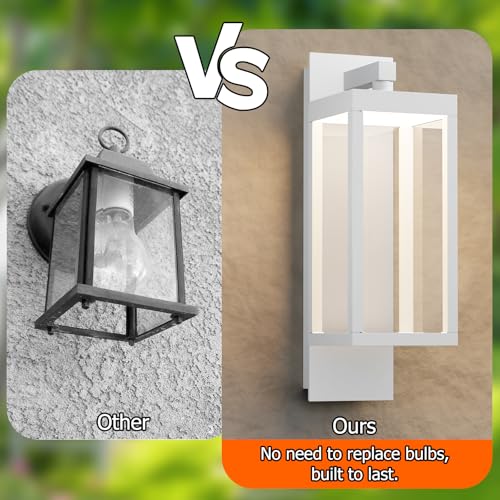 Image of Outdoor Wall Light Fixtures, Outdoor Light Fixtures Wall Mount, Wall Sconce Lighting with Led Bulbs, Anti-Rust Modern Matte Black Outside Lights for Patio Front Door Entryway Garage