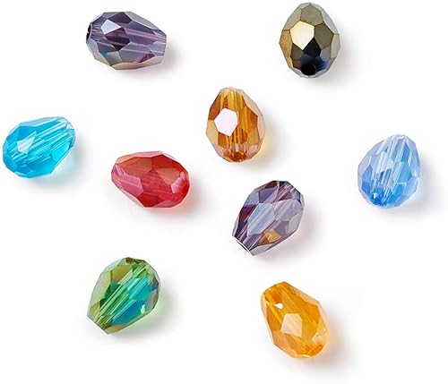 Miniatura 3 de Craftdady 200 cuentas espaciadoras de cristal facetado de 11-0.472 x 0.315 in, cuentas espaciadoras de cristal de color AB mixto aleatorio, cuentas