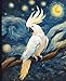 Cockatoo Notebook: Vintage style bird aesthetic humorous Van Gogh painting style journal. Parrot design. College ruled.