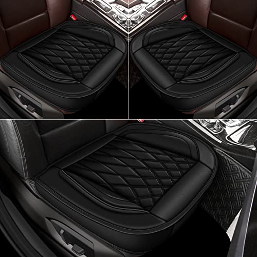 Rawakorw 1Pcs Car Seat Cover Front Bottom Seat Cover Faux Leather Car Seat Cushion Cover Compatible With 95% Vehicles Anti-Slip Bottom Seat Covers For Cars Wrapping Bottom(1Piece,Black) #TOP2