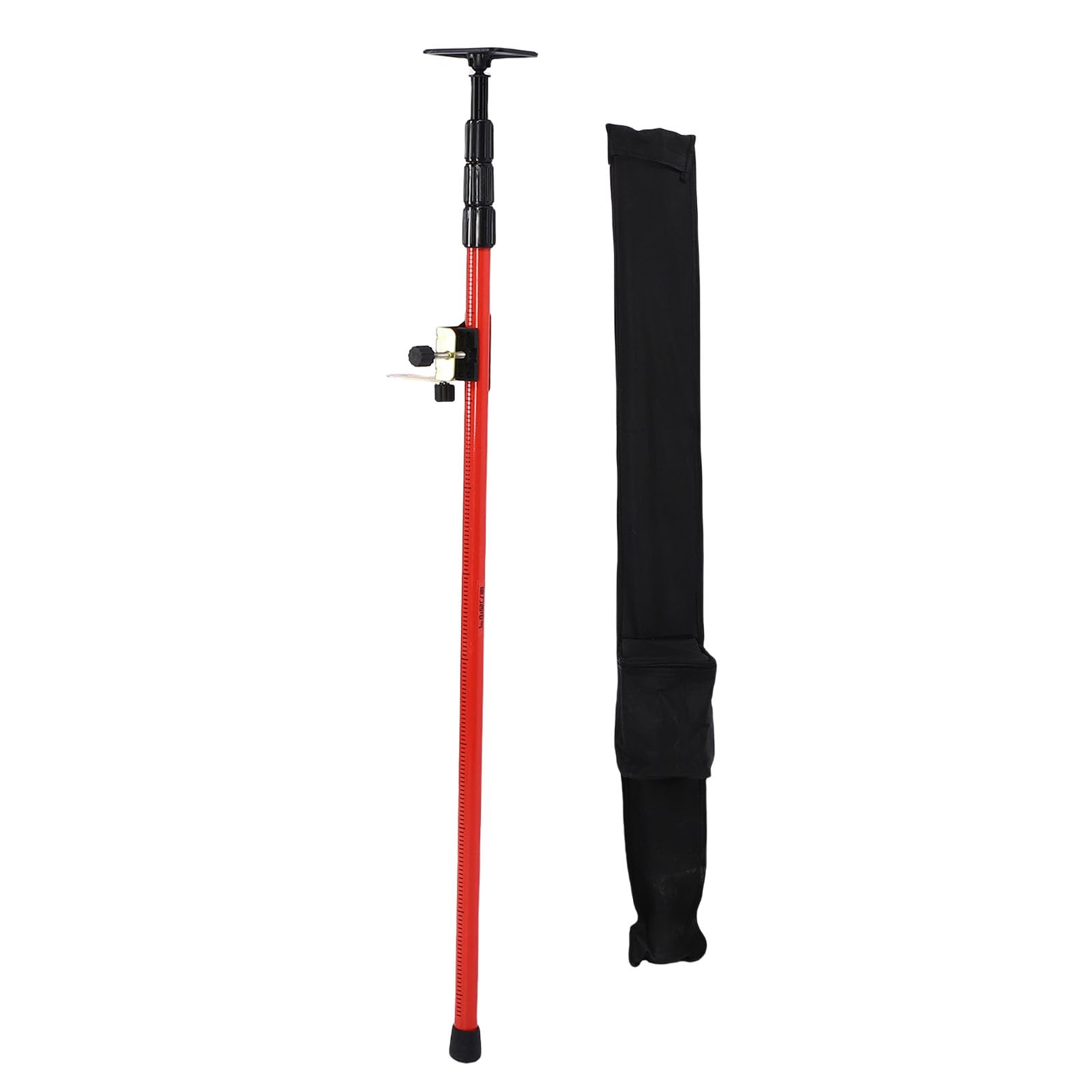 300cm Telescoping Lasers Pole, 118.11in Adjustable Lasers Level Mounting Pole with Stabilizer Adapter Top Plate for Rotary and Line, Thickened Telescoping Leveler Mounting