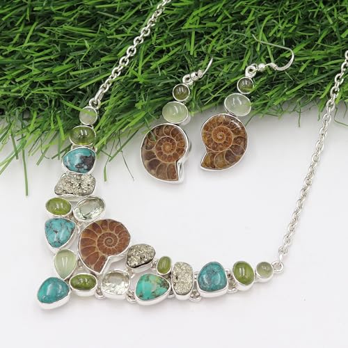 Collar de gargantilla y pendientes de turquesa para regalo de mujer 2