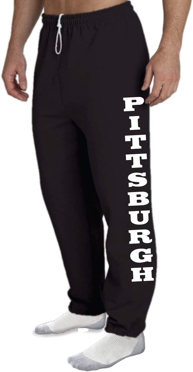 STUFF WITH ATTITUDE Pittsburgh Open Bottom Black Sweat Pants