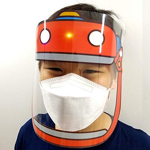 LED 3 Pack Character Animation Design Face Shield for Kids with LED Light - Clear Visor with Comfortable Elastic Band and Sponge, Boys