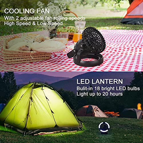 BTY Camping Light Fan, 2 in 1 Portable Hanging Camping Fan with LED Light, Camping Lantern with Ceiling Light for Tent, Hiking, Hurricane Emergency - Image 7