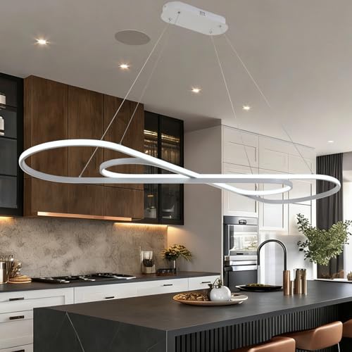Image of Large Led Chandelier 59.06in Modern Led Pendant Light for Kitchen Island Lighting Dimmable via Remote