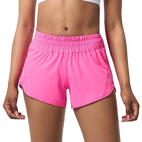 Image of Aurefin Athletic Shorts for Women,Women's Quick Dry Workout Sports Active Running Track Shorts with Elastic and Zip Pockets