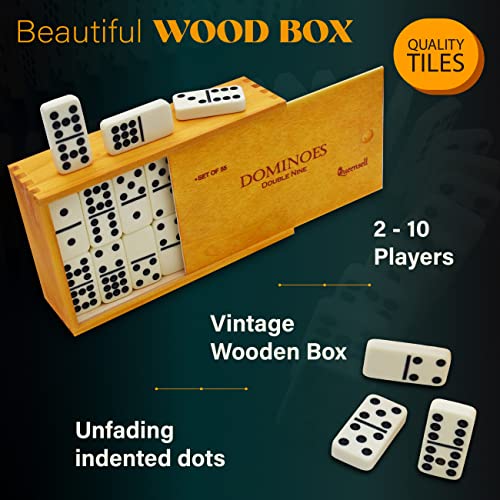 Queensell Dominó Doble 9 + Backgammon Gris miniatura 3