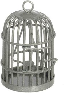 Dollhouse Miniature 1:12 Scale Round Silver Birdcage #Zc753