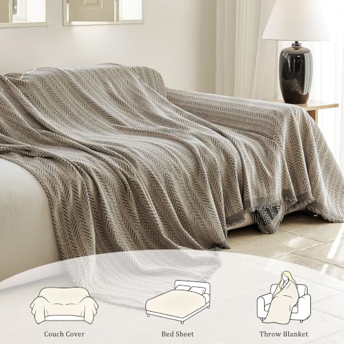 VOIR Couch Cover Washable 3 Cushion Chenille Sofa Slipcover, Warm Stone - image 4