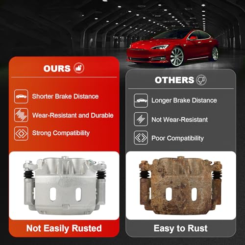 Image of cciyu Front Right Brake Caliper w /Bracket 19B3338 2007-2013 For Infiniti For QX56,2014-2023 For Infiniti For QX80,2006-2015 2017-2023 For Nissan For Armada,2008-2015 2017-2023 For Nissan For TITAN